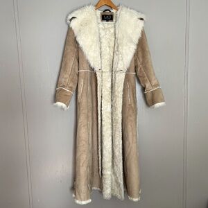 Y2K Utex Design Full Length Vegan Suede Fur Coat